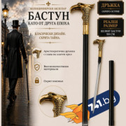 Елегантен и стилен бастун с кинжал и метална дръжка с глава на златен орел SW-18, BFO